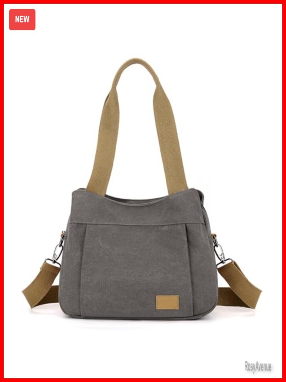 Canvas Tote Purse Small Shoulder Crossbody Bag Multi Pocket Handbag
